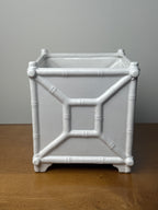 Large White Bamboo Cache Pot