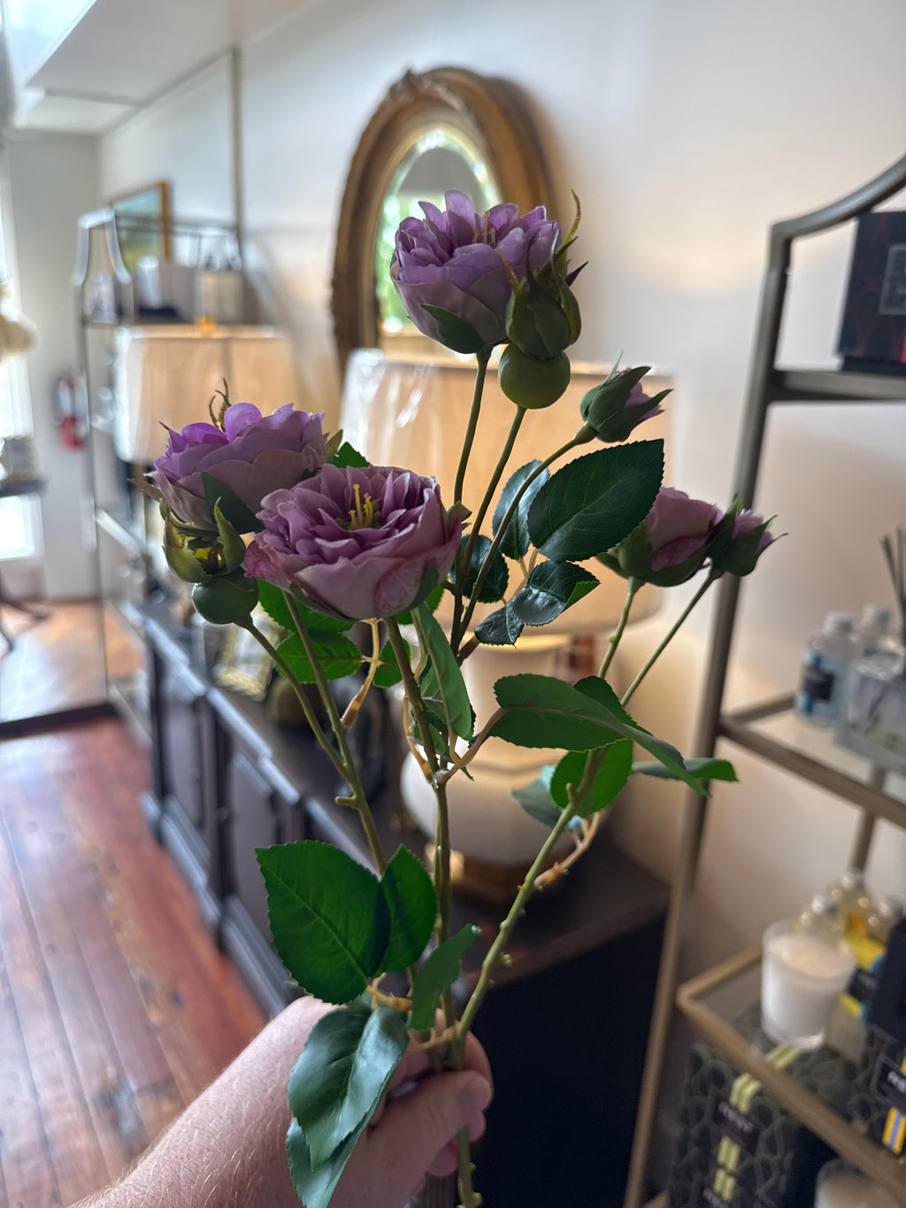 Artificial Purple Spray Rose Stem