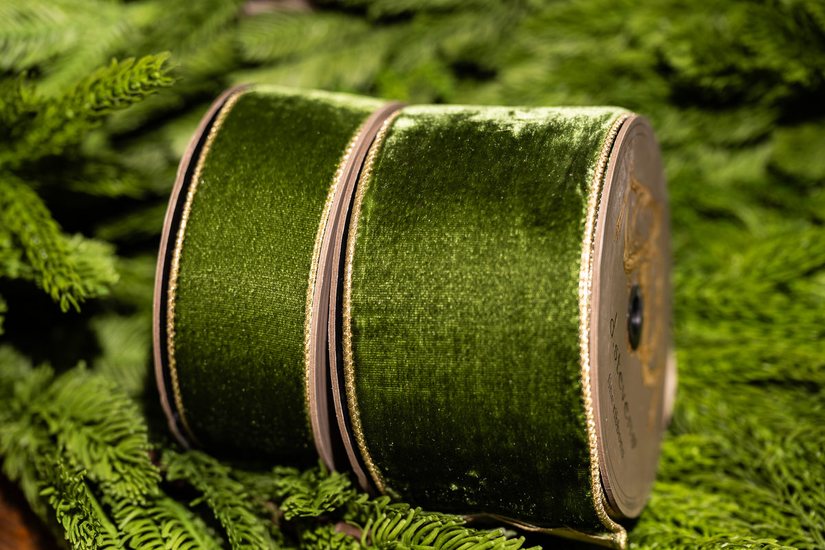 D Stevens | Forrest Green Velvet with Gold Backing