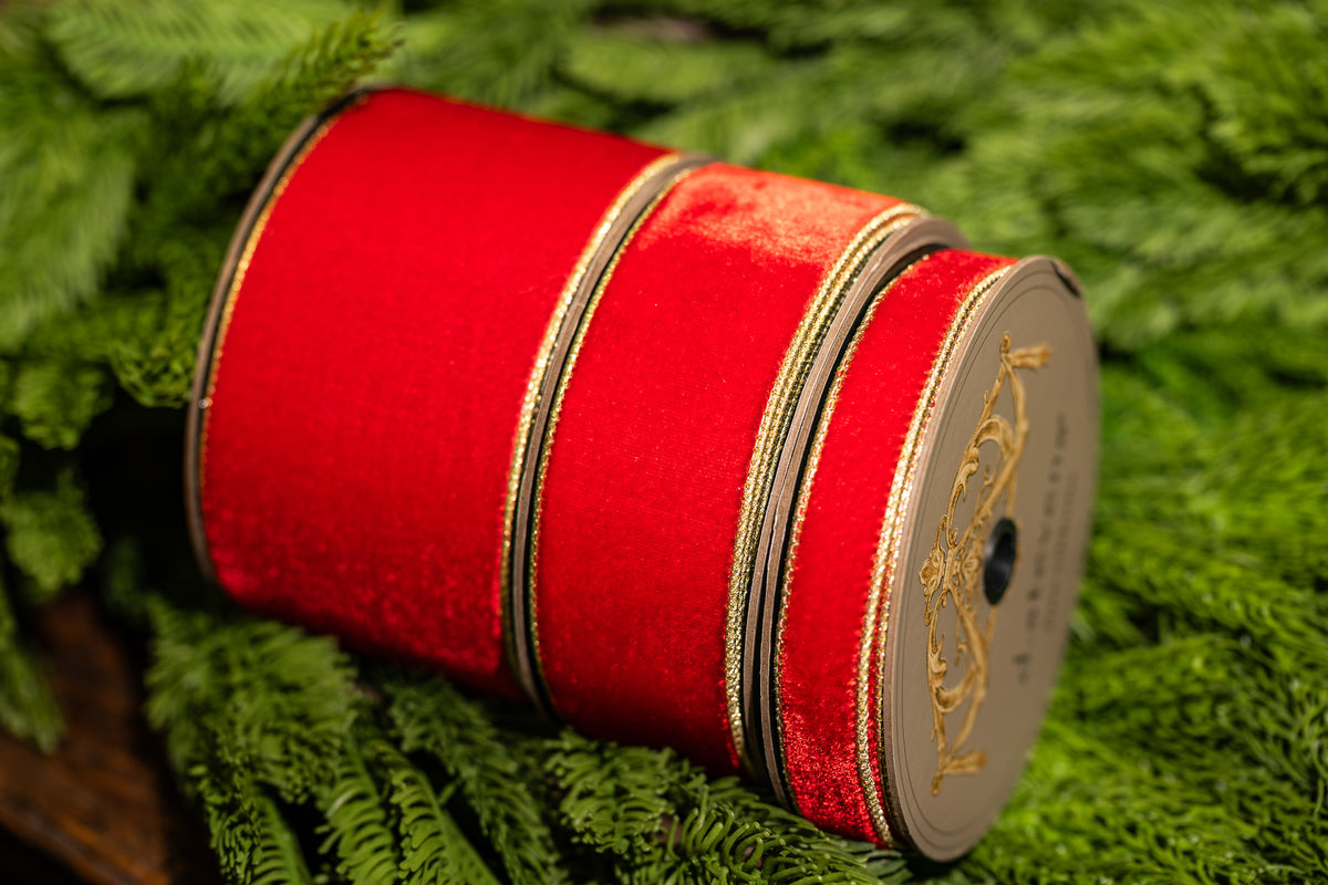 D Stevens | Hot Red Velvet with Gold Backing