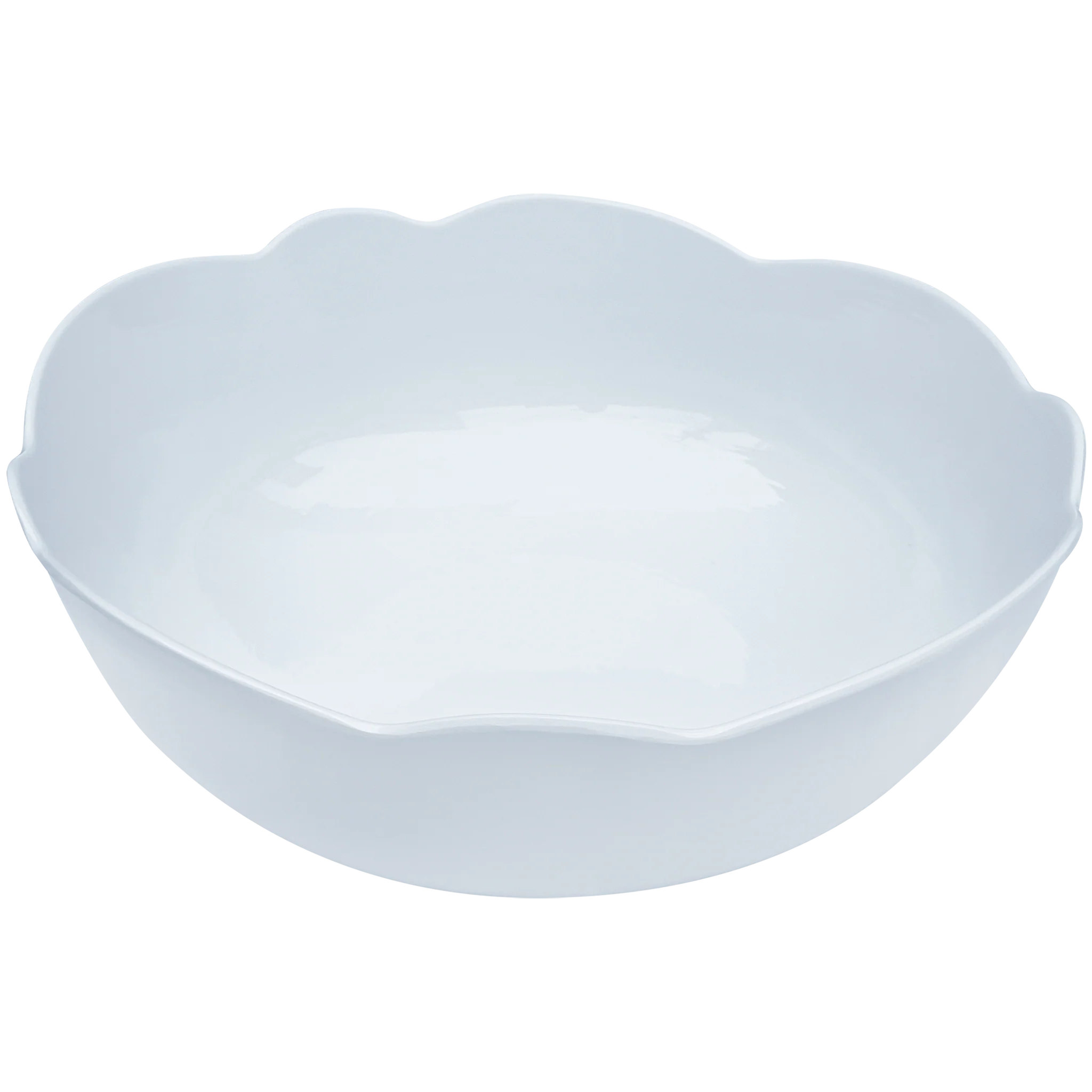 Scalloped Serving Oval White
