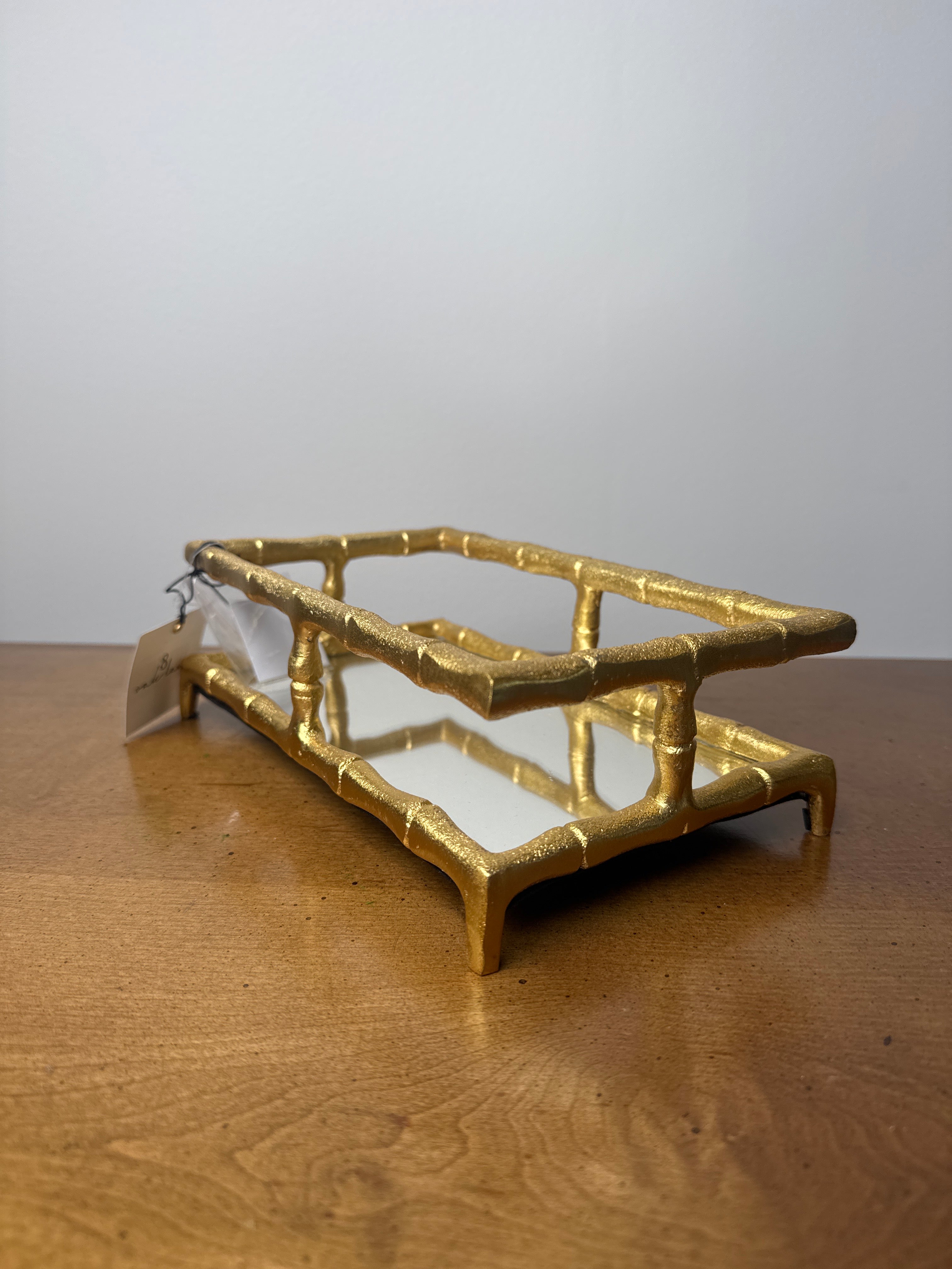 Gold and Mirrored Guest Napkin Holder