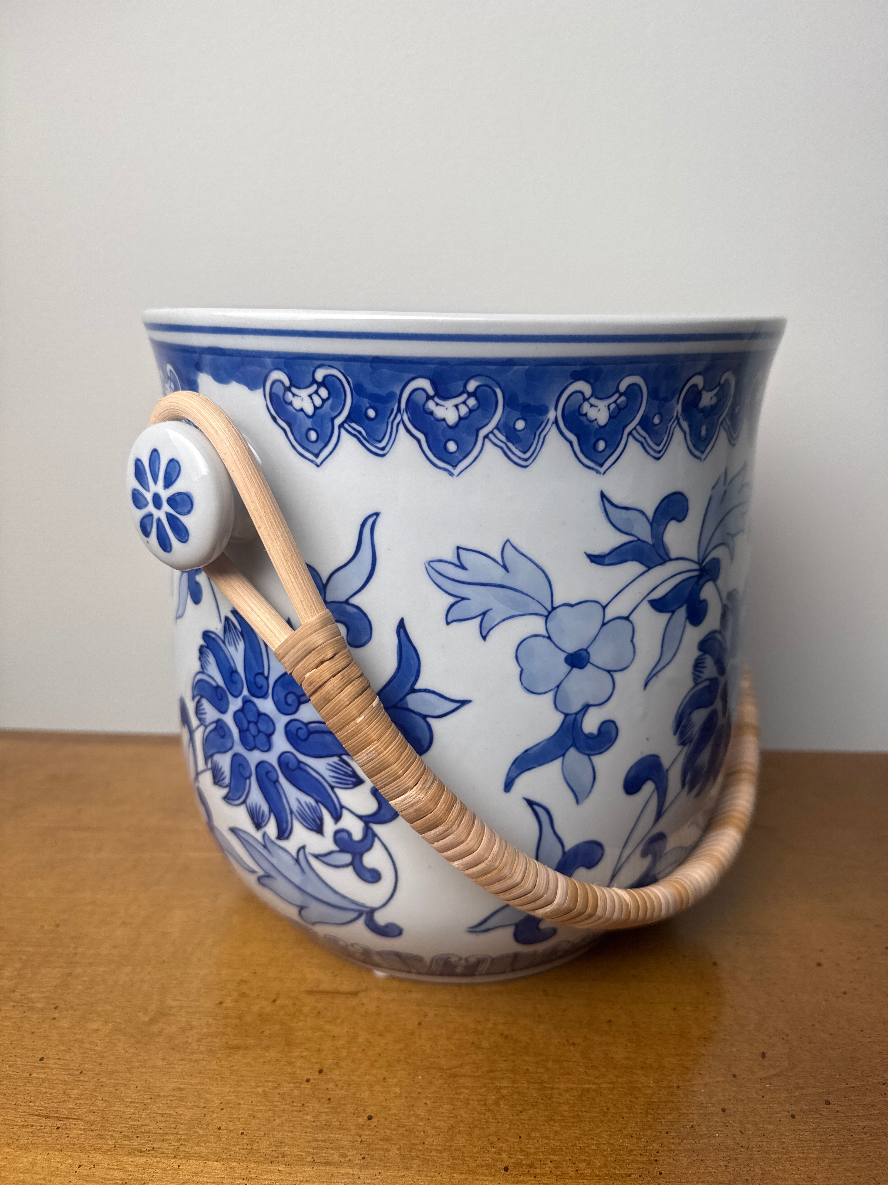 Blue and White Chinoiserie Ice Bucket