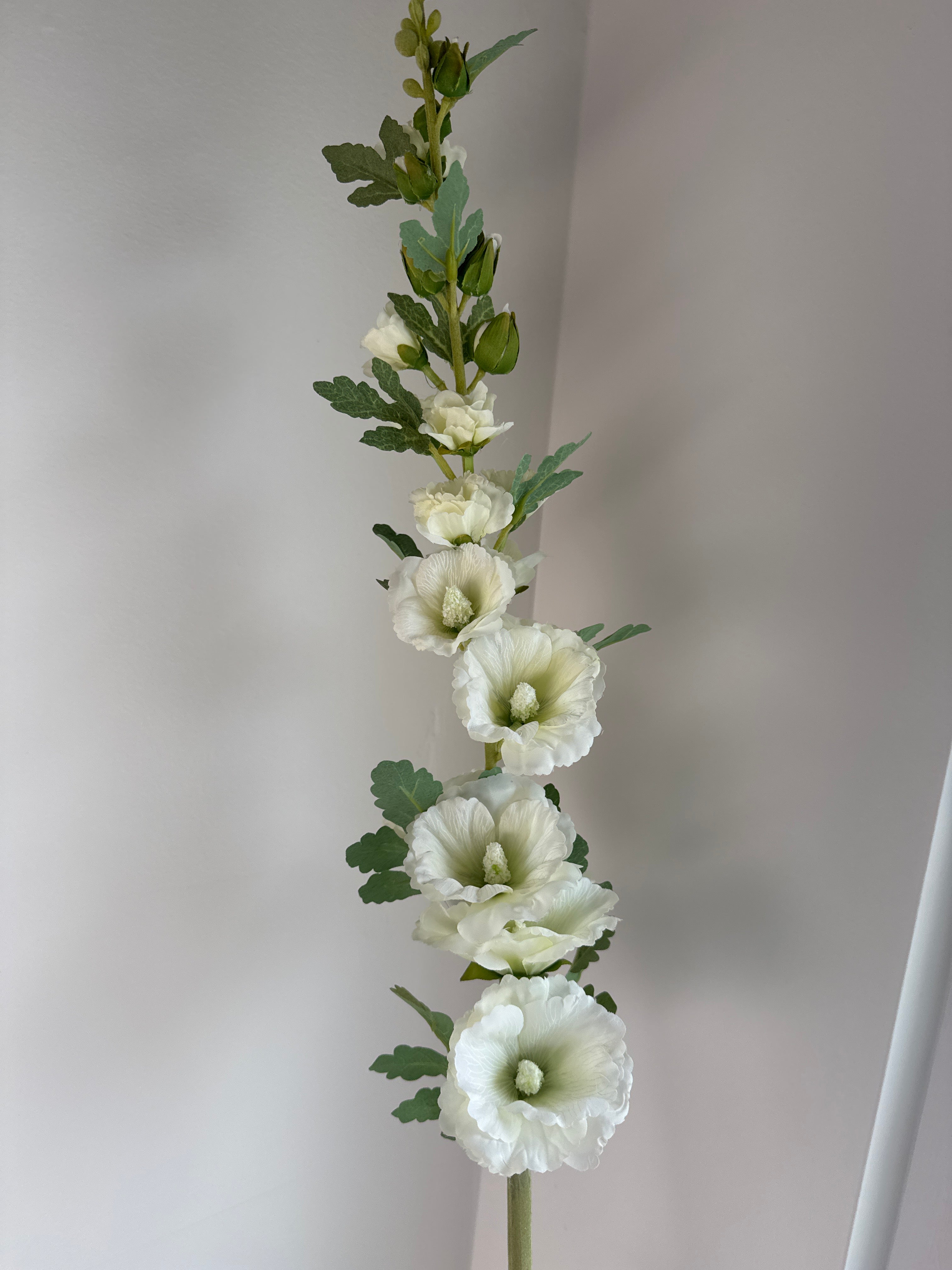 White Artificial Hollyhock Stem