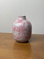Pink and White Chinoiserie Budvase