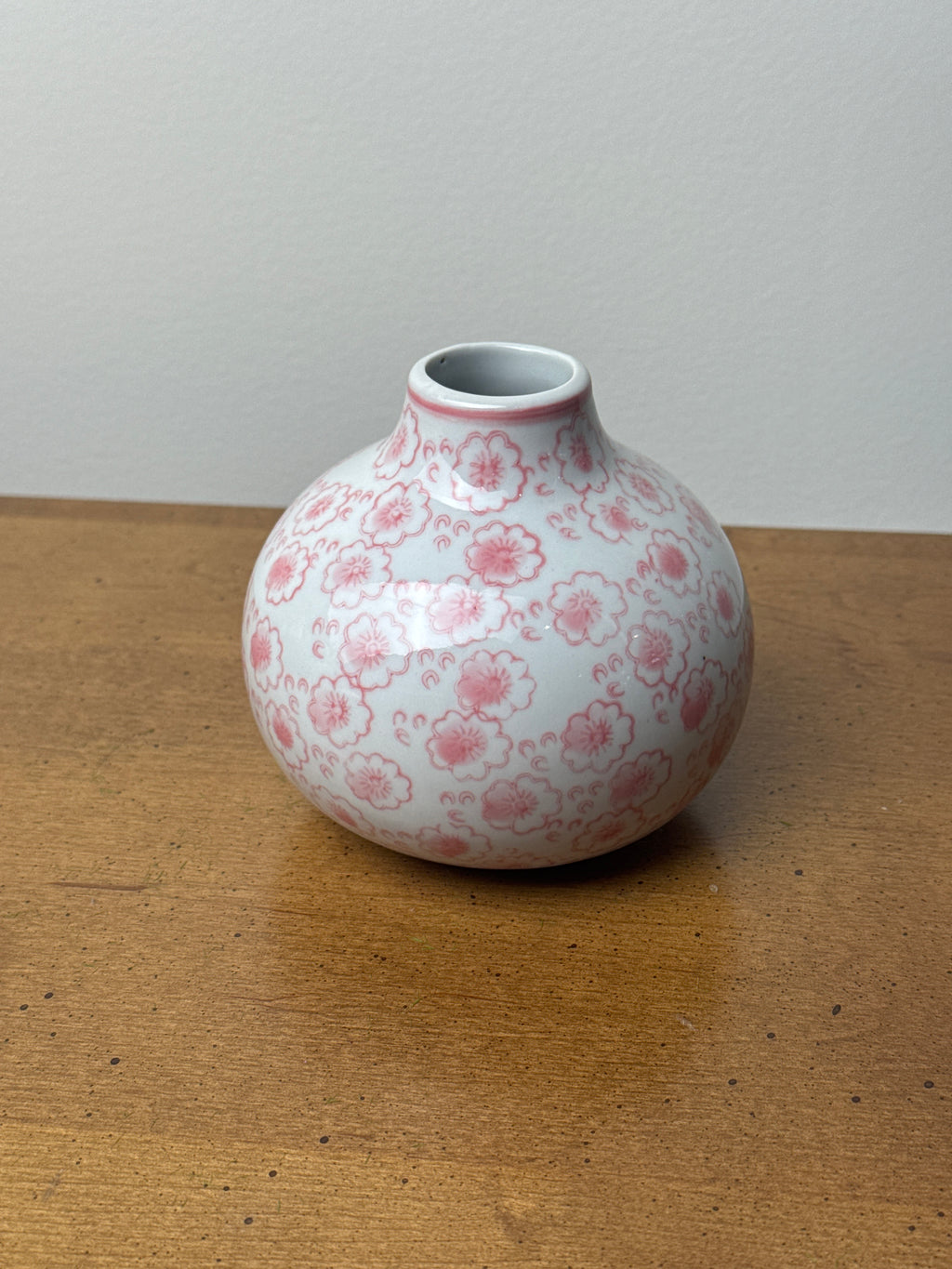 Pink and White Chinoiserie Budvase