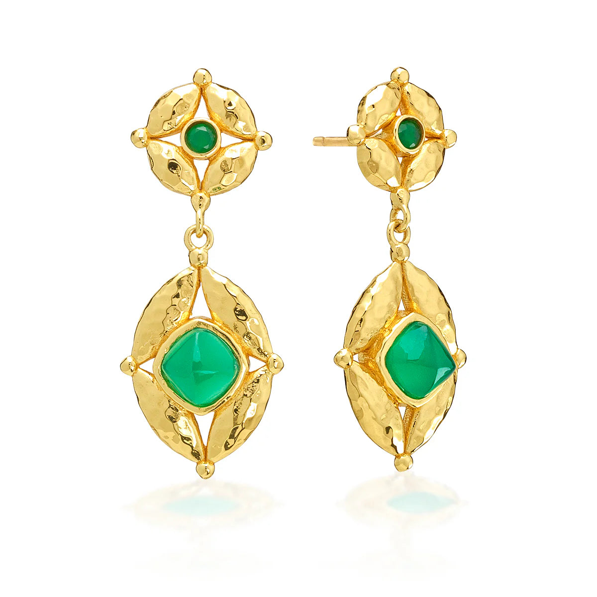 Post Drop Earrings - Green Onyx by Capucine De Wulf