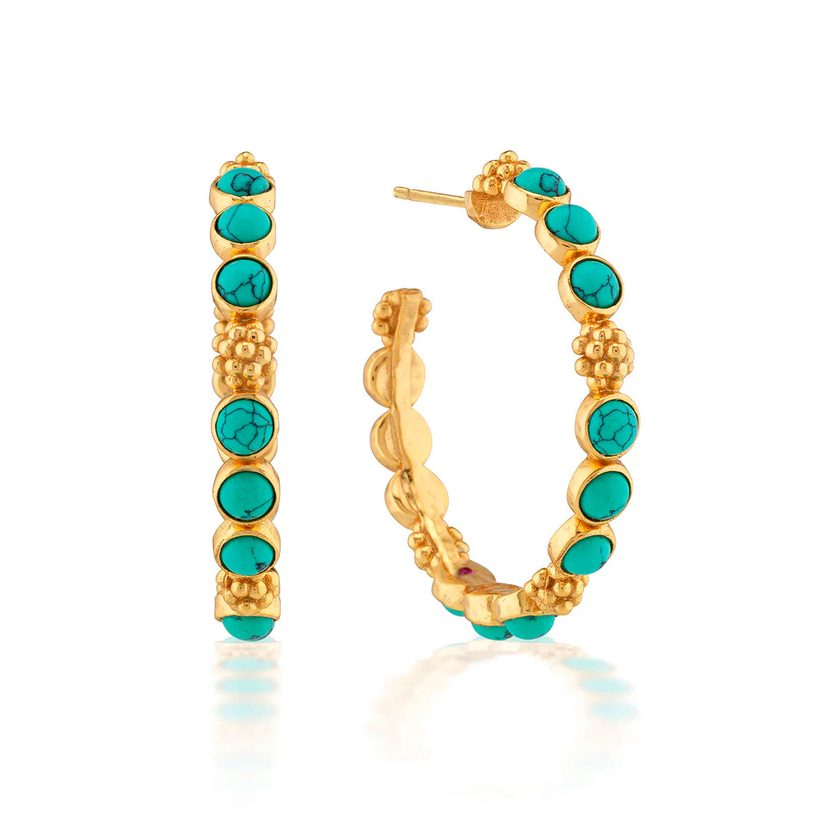 Gem Medium Hoop Earrings - Turquoise by Capucine De Wulf