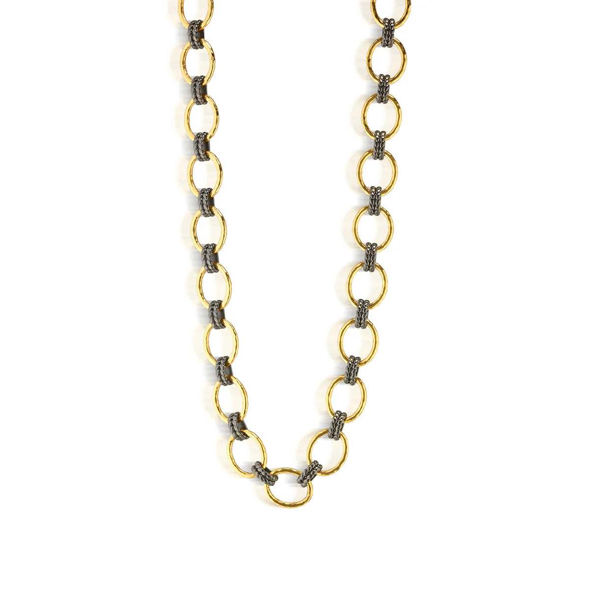 Grande Link Necklace, 16"+2" - Gold/Midnight by Capucine De Wulf