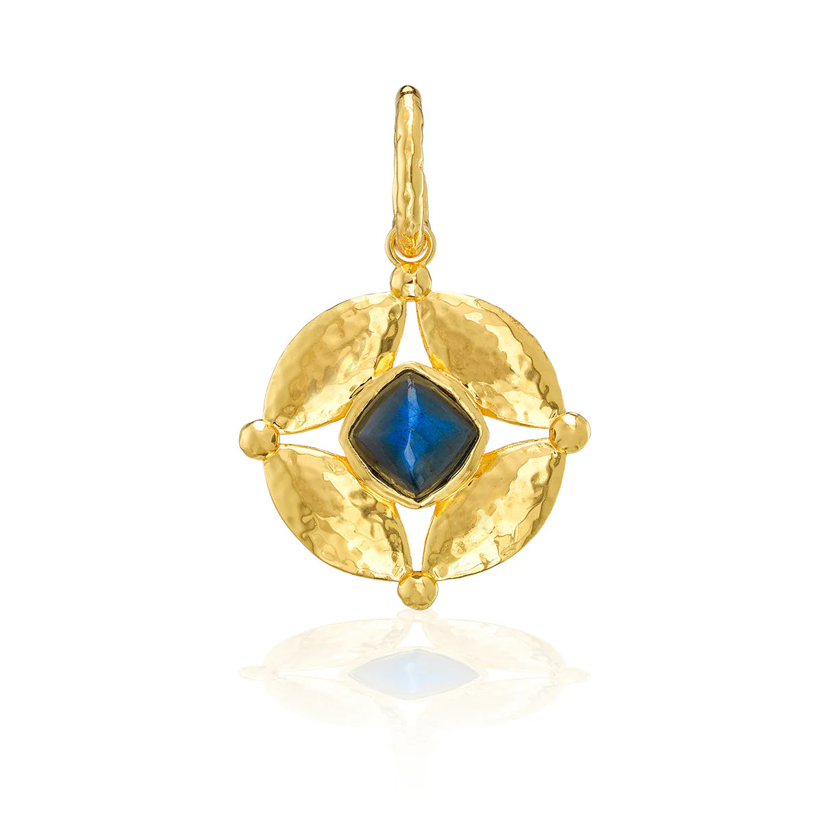 Double Sided Charm/Pendant - Blue Labradorite/Green Onyx by Capucine De Wulf