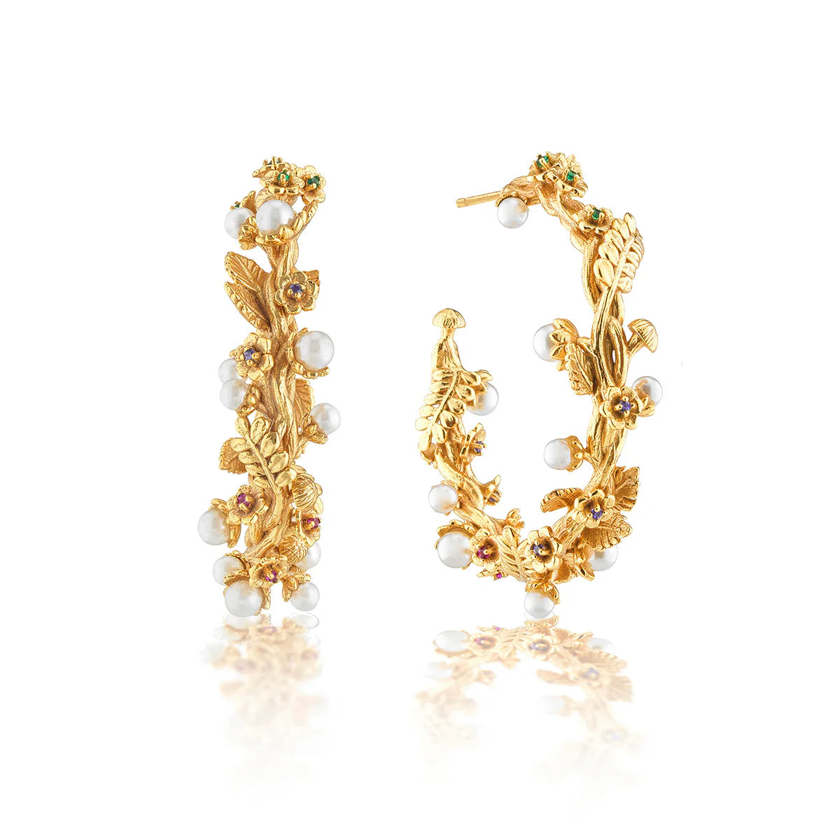 Meadow Grande Hoop Earrings - Pearl by Capucine De Wulf