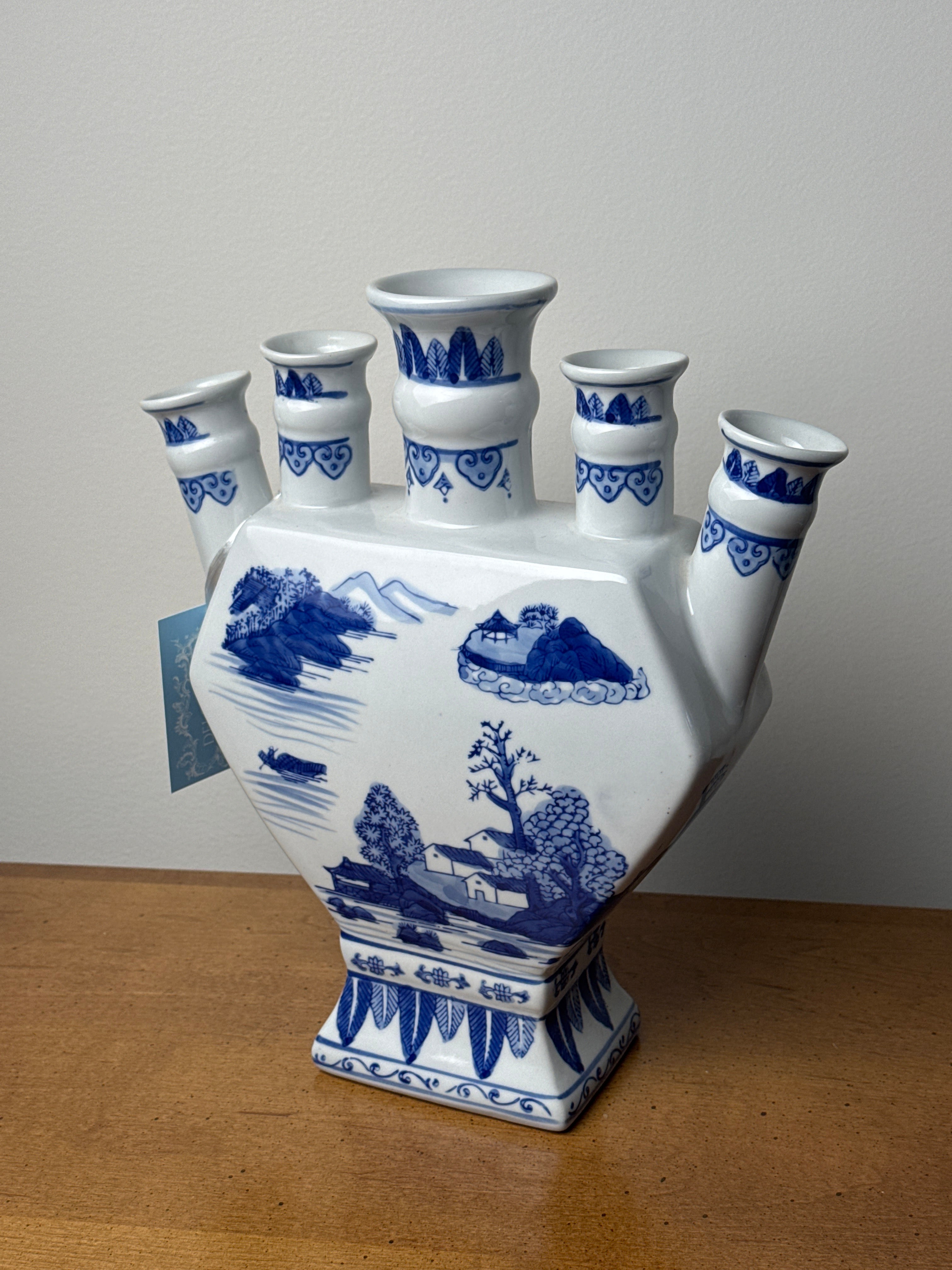 Blue and White Chinoiserie Tulipiere