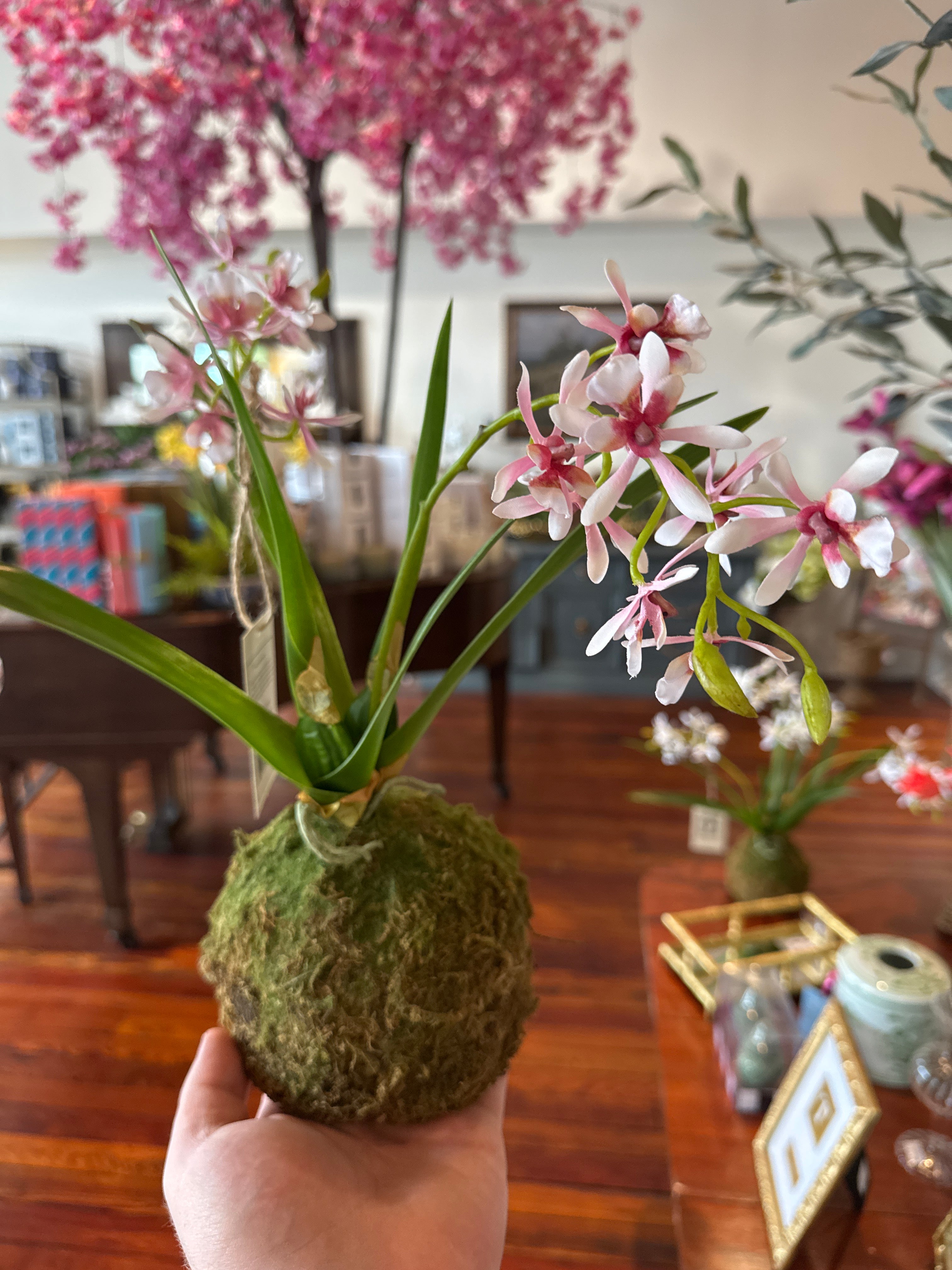 Artificial Mini Pink Orchid Drop In