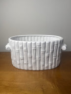 White 15 Inch Bamboo Planter