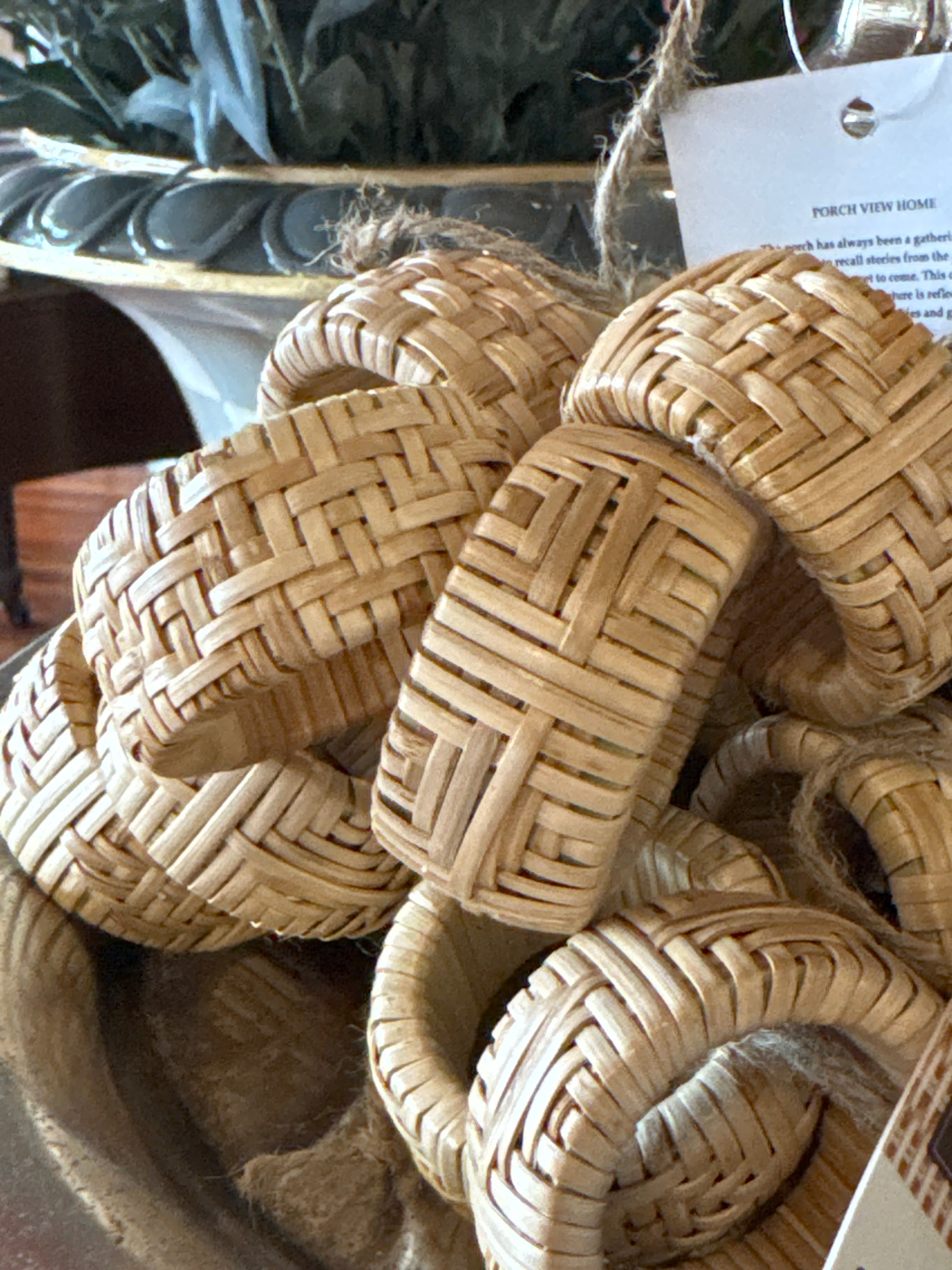 Set of 4 Rattan Napkin Holders