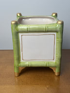 Small Green Bamboo Cache Pot