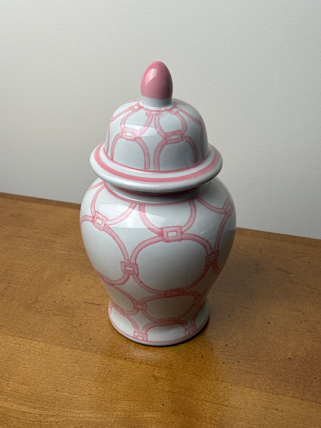Small Pink and White Ginger Jar