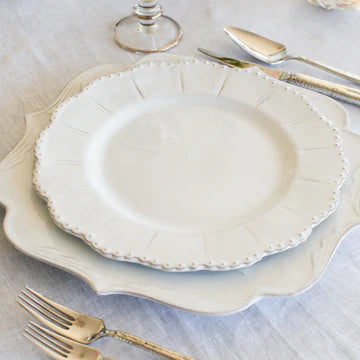 Bella Bianca Beaded Dinner Plate