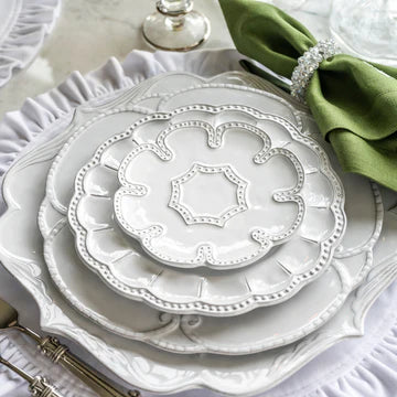 Bella Bianca Beaded Lace Bread/Canape Plate