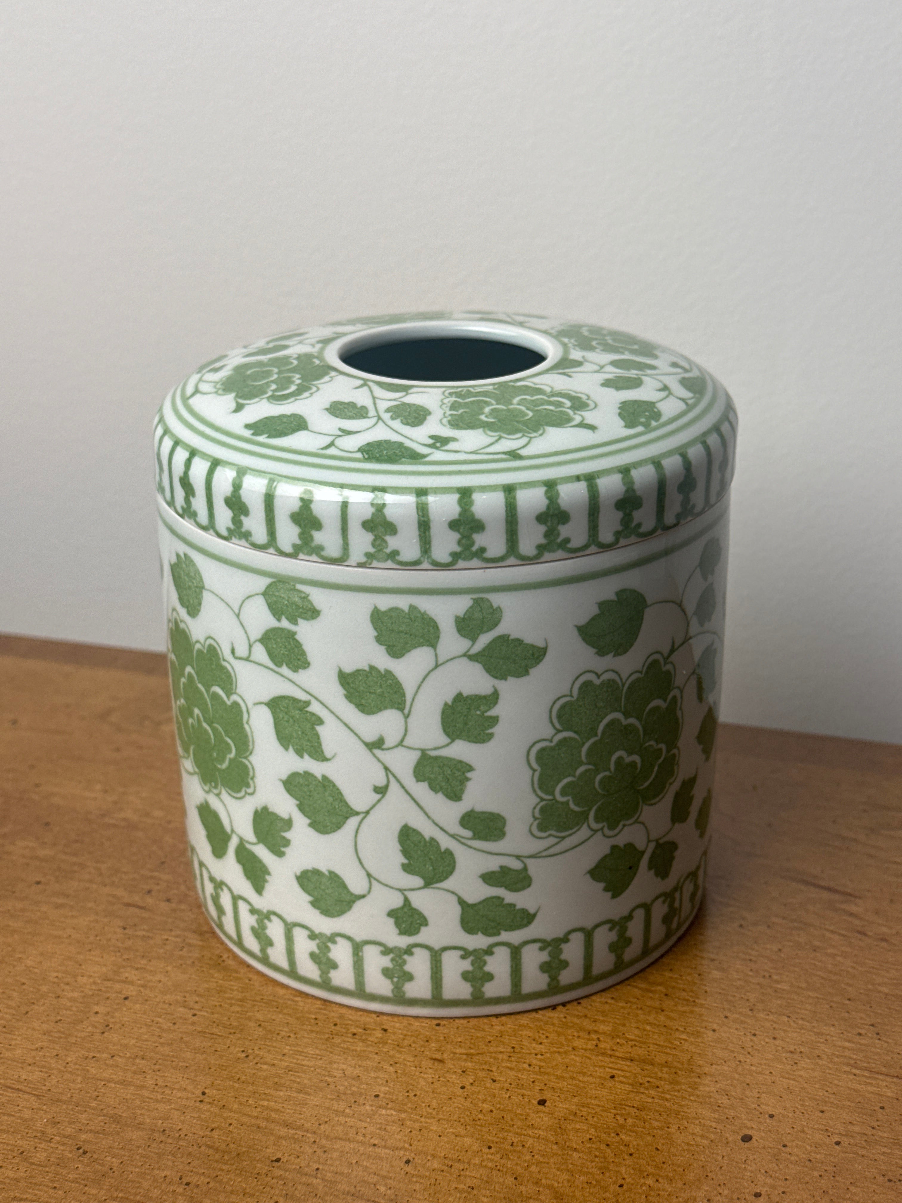 Green Chinoiserie Tissue Holder