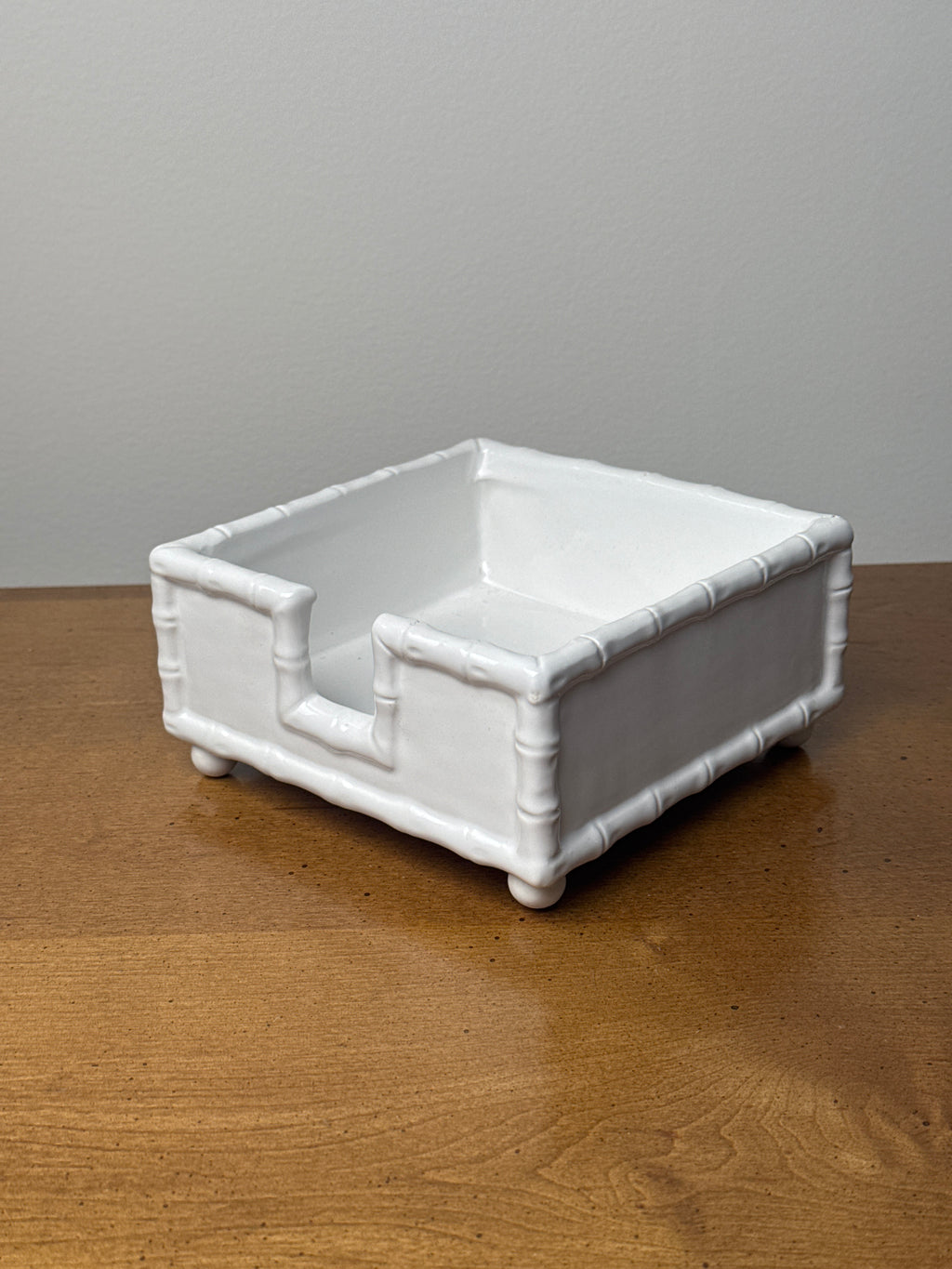 White Bamboo Cocktail Napkin Holder
