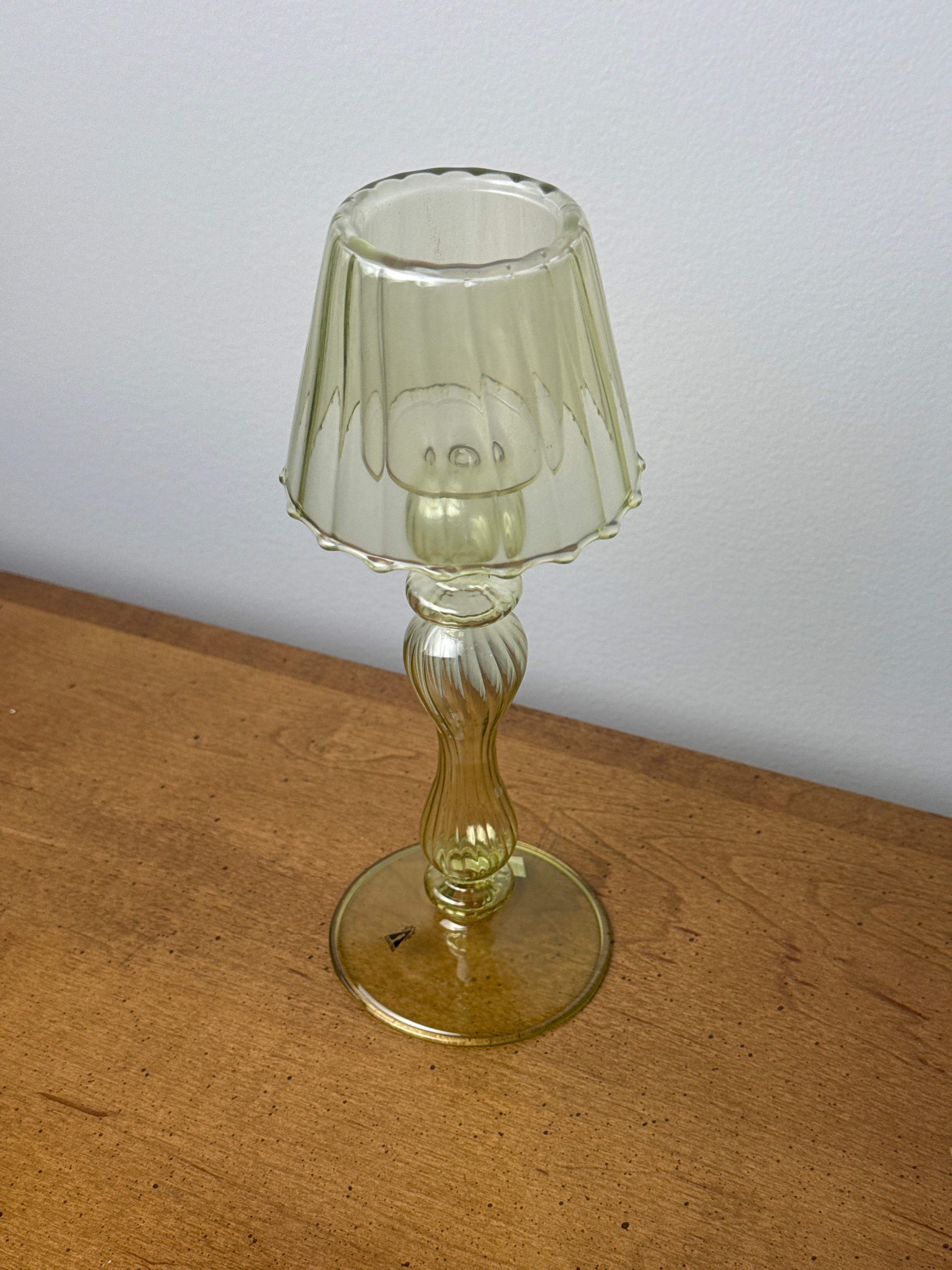 Green Glass Tea Light Holder