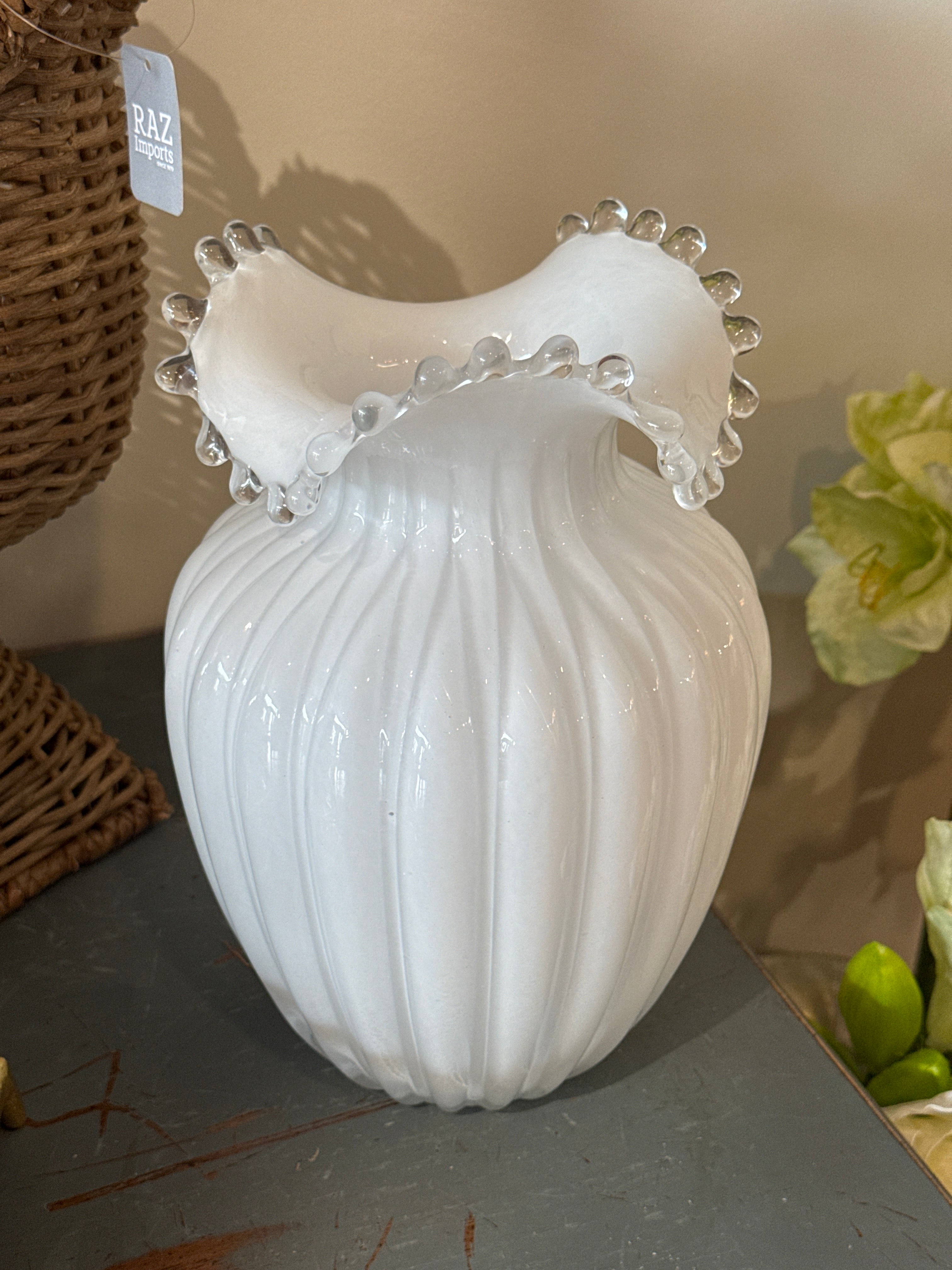 White Glass Vase