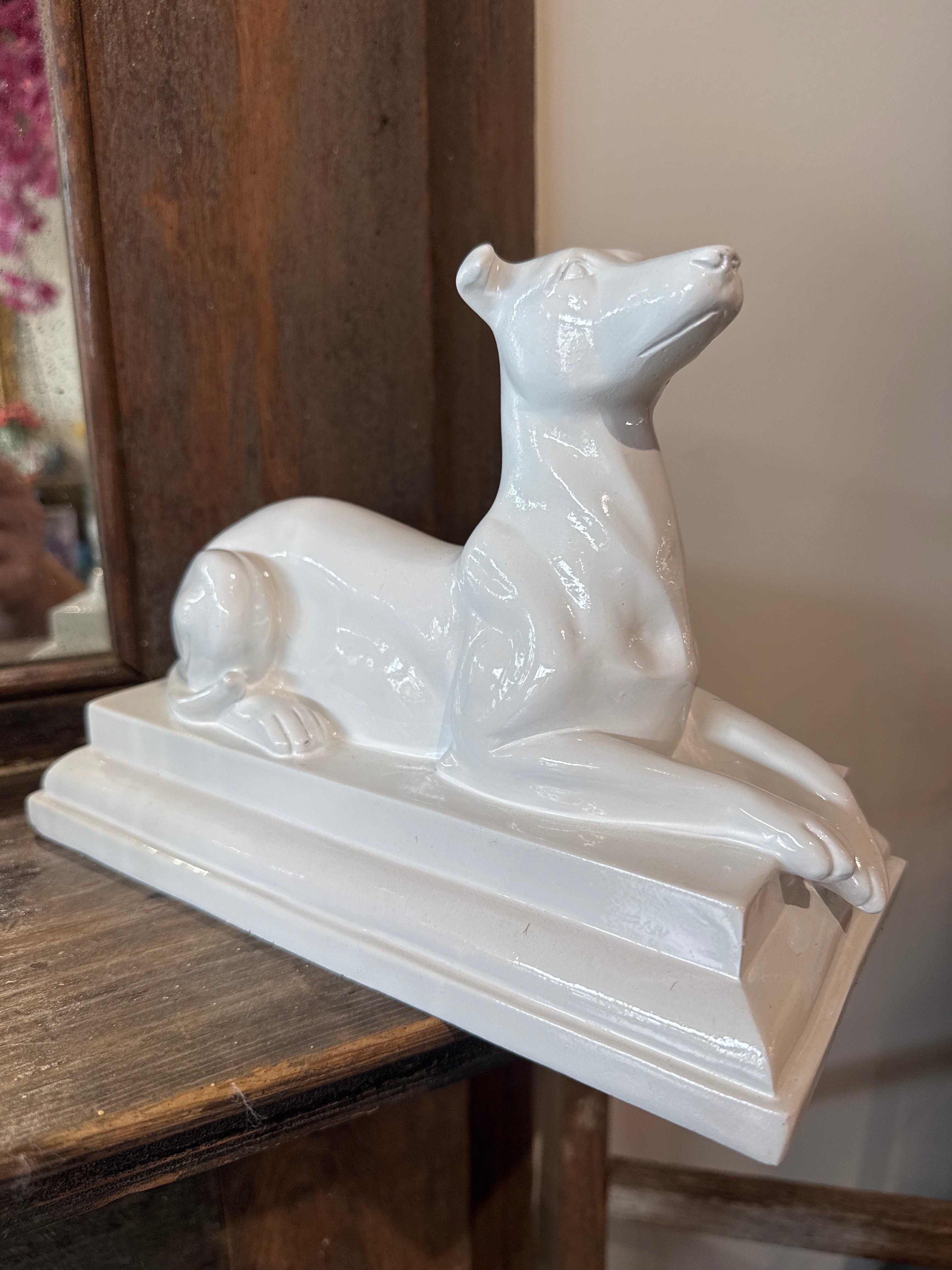 White Dog Statue