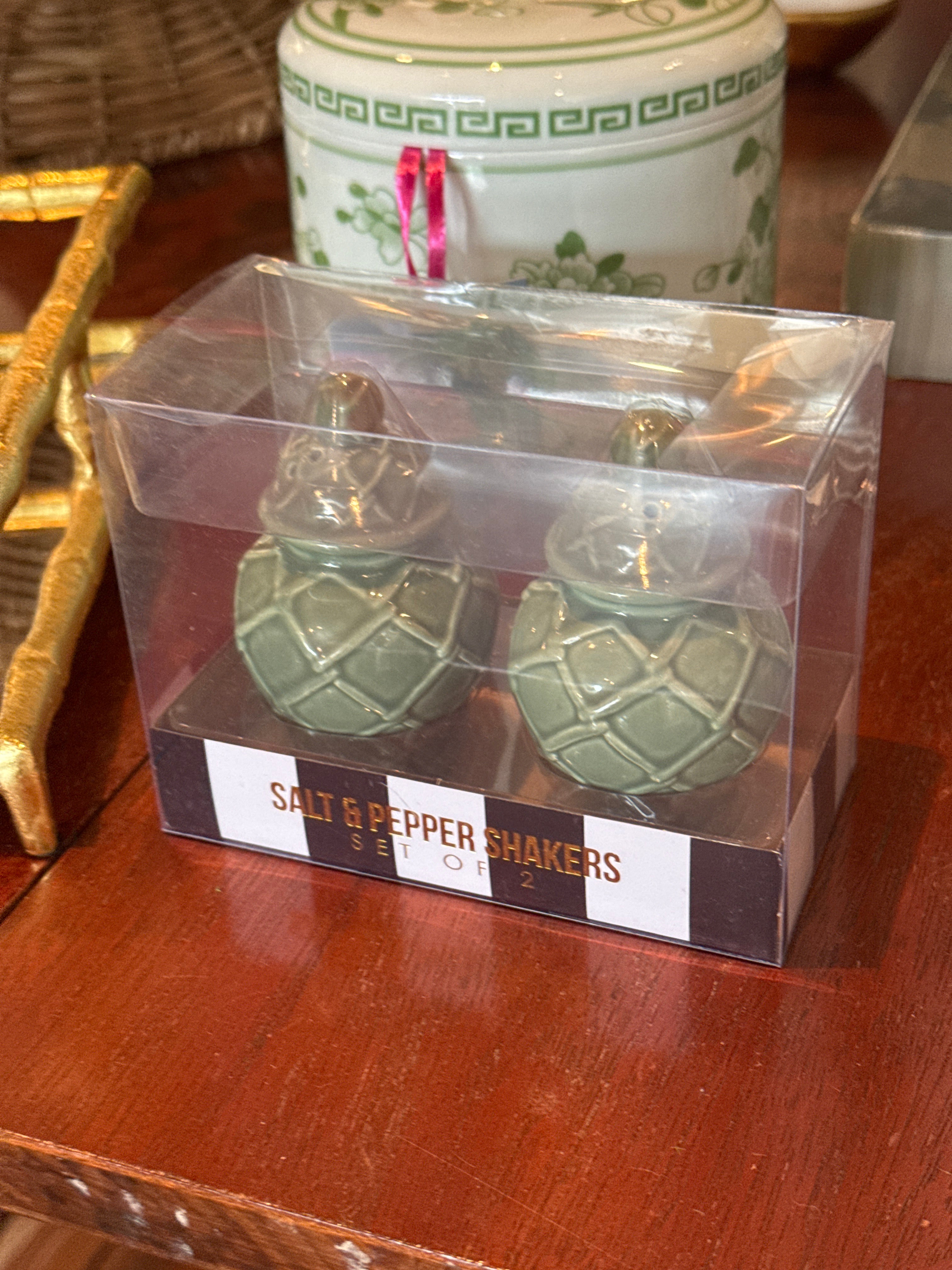 Green Ginger Jar Salt and Pepper Shakers