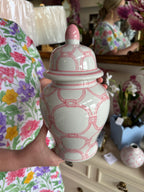 Small Pink and White Ginger Jar