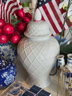 22 Inch White Ginger Jar