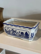 10 Inch Blue and White Chinoiserie Planter