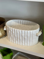 White 15 Inch Bamboo Planter