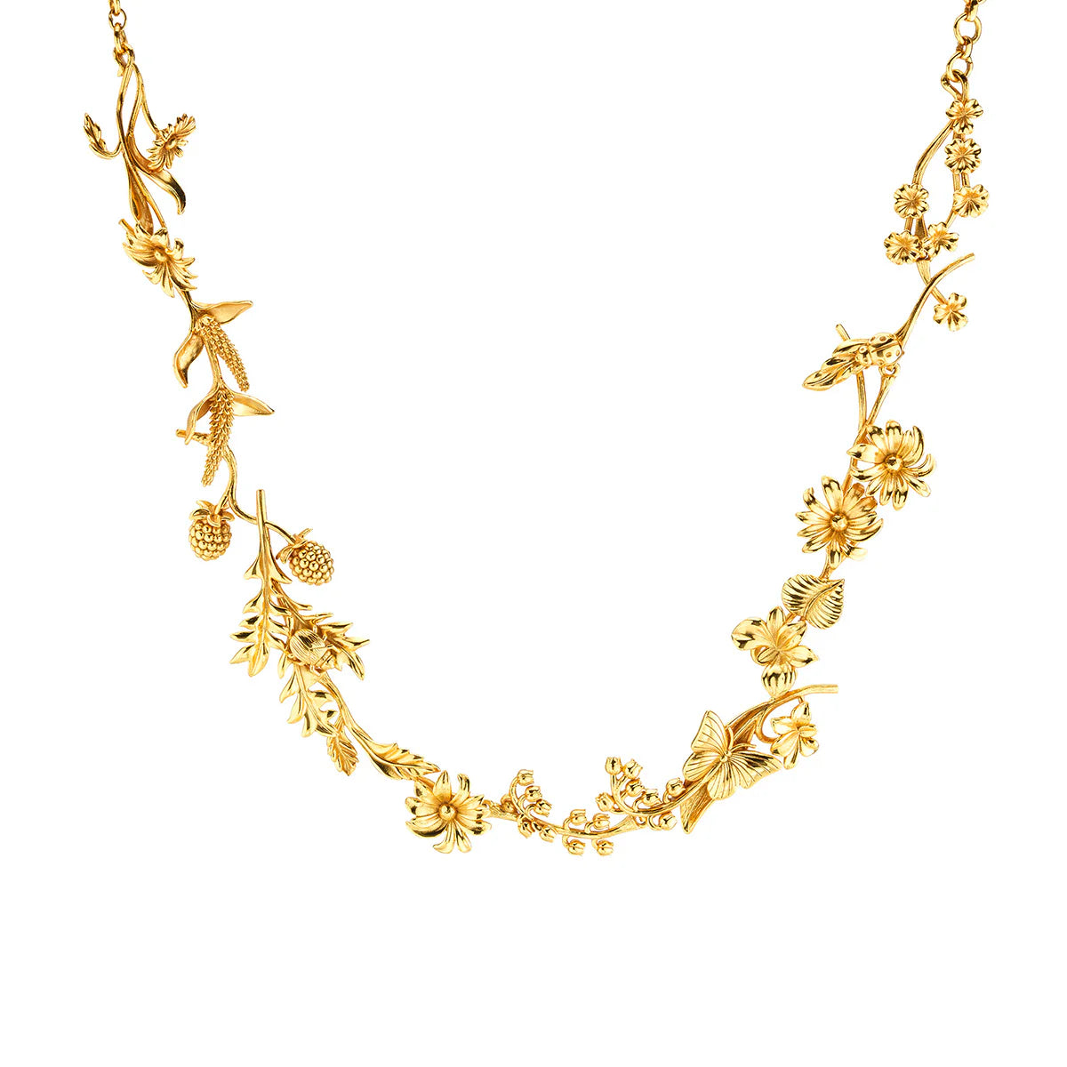 Meadow Wildflower Necklace, 16" - Gold. by Capucine De Wulf
