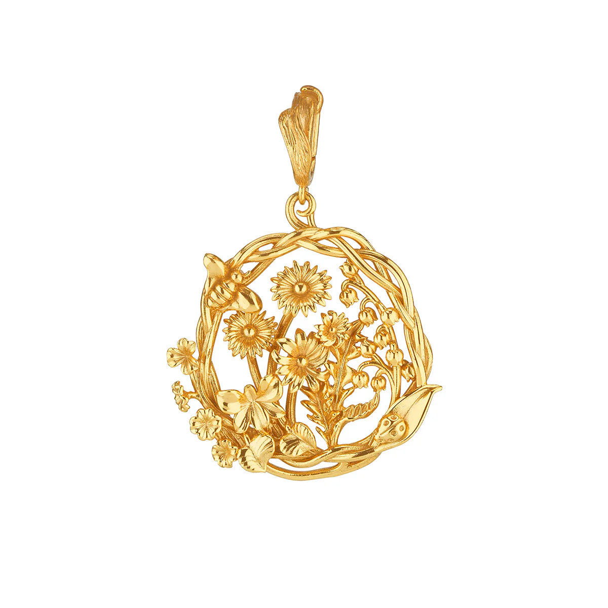 Meadow Wildflower Charm/Pendant - Gold by Capucine De Wulf