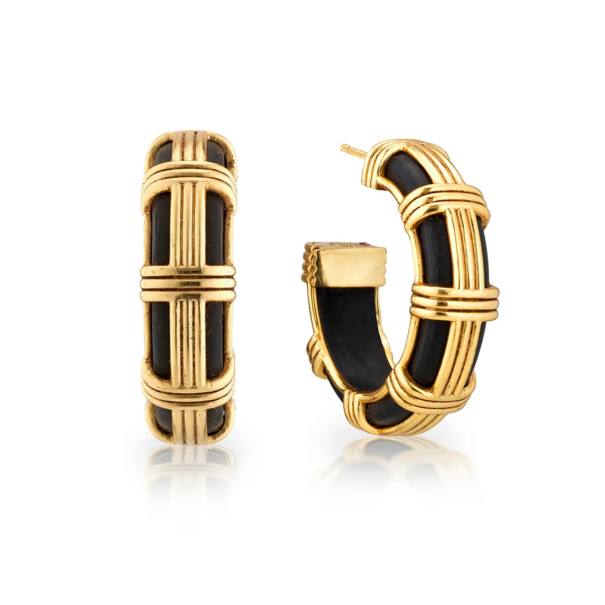 Cage Hoop Earrings - Ebony by Capucine De Wulf